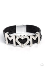 Load image into Gallery viewer, Heart of Mom Black Bracelet