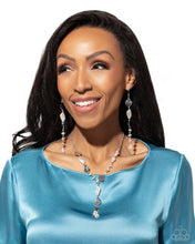 Load image into Gallery viewer, Cosmopolitan Chic - White Earring/ Executive Expression - White Necklace SET