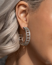 Load image into Gallery viewer, Blinding Brilliance White Hoop Earring