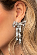 Load image into Gallery viewer, Just BOW With It- White Post Earrings