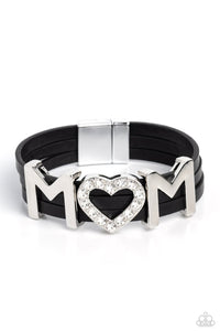 Heart of Mom Black Bracelet