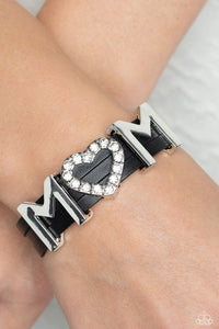 Heart of Mom Black Bracelet