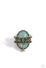 Load image into Gallery viewer, Dragonfly Dazzle Brass Ring
