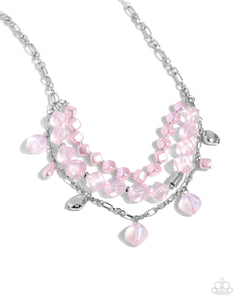 Cubed Cameo - Pink Necklace/ Glittery Gala- Pink Bracelet