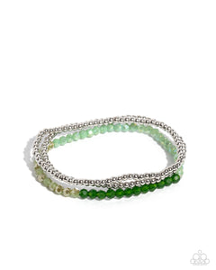 Backstage Beauty Necklace/ Backstage Beading Bracelet Set- Green