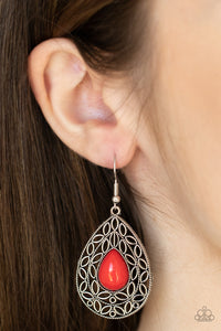 Fanciful Droplets Red earrings