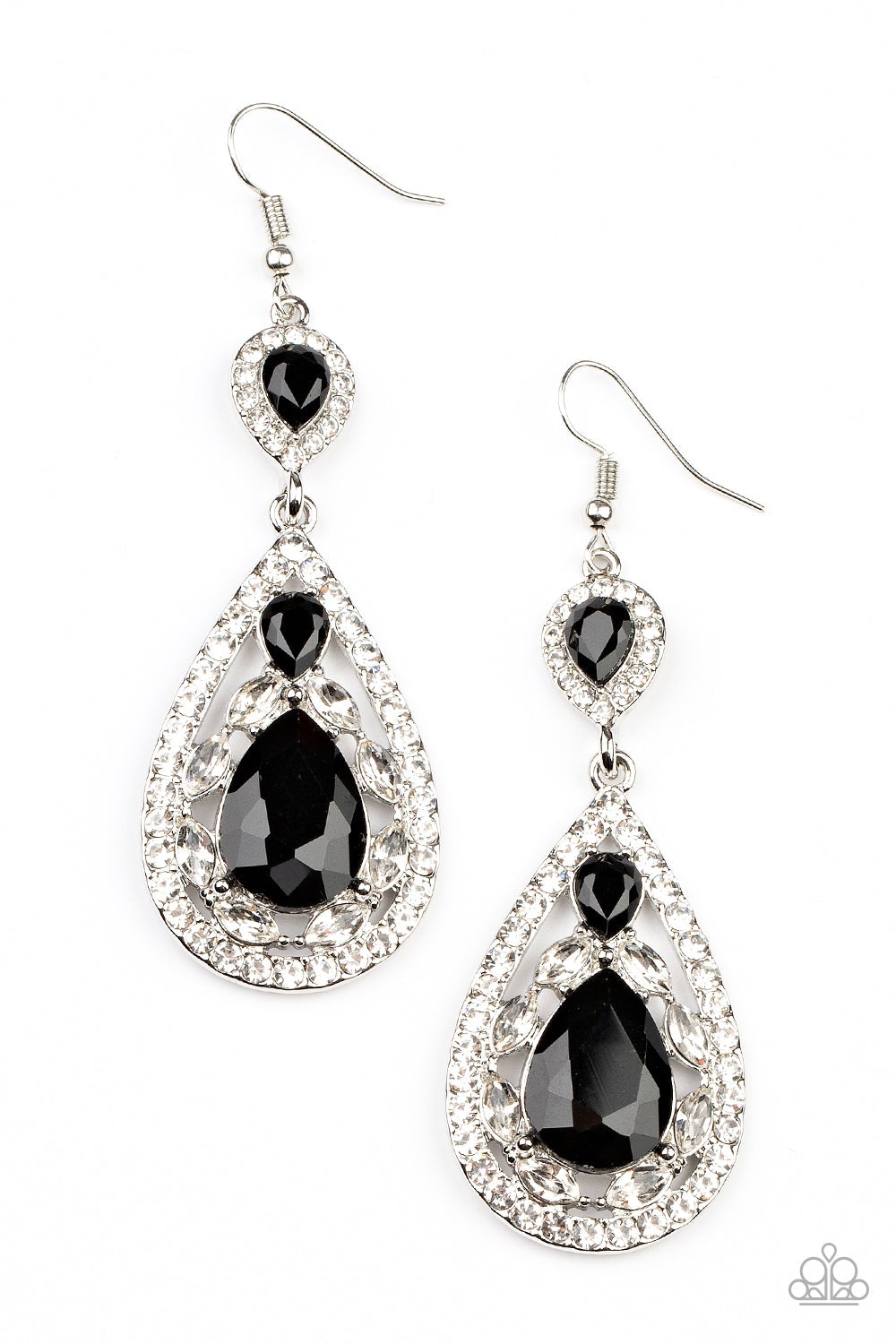 Posh Pageantry- Black Earrings