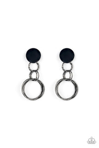 Industrialized Fashion Black Post Earring